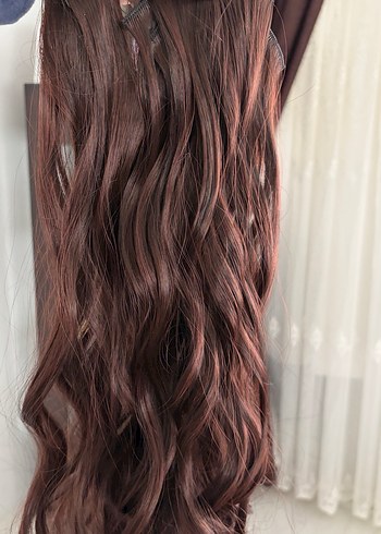 Koyu Kahverengi(kızıl kahve)Dalgalı Kadın Saç Aksesuarı - Görsel 11