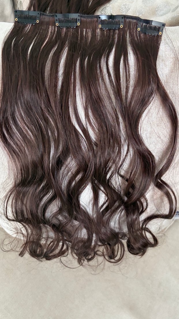 Koyu Kahverengi(kızıl kahve)Dalgalı Kadın Saç Aksesuarı - Görsel 4