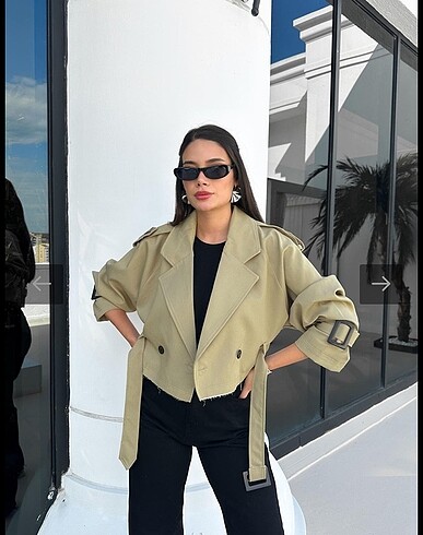 Zara Haki Kısa Trençkot