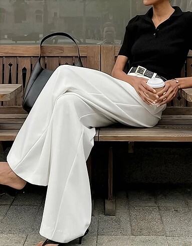 Zara Beyaz Palazzo Pantolon