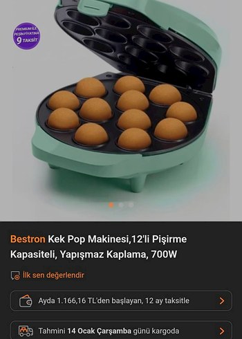 Siyah Mini Top Kek ve Sandviç Makinesi - Görsel 3