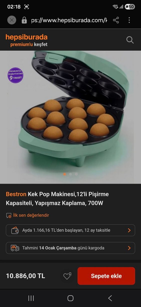 Siyah Mini Top Kek ve Sandviç Makinesi - Görsel 3