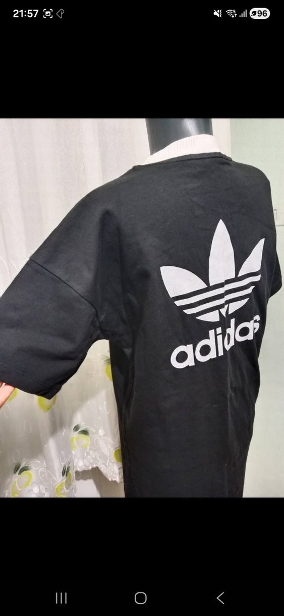 Adidas Siyah Midi Tişört Elbise - Görsel 3
