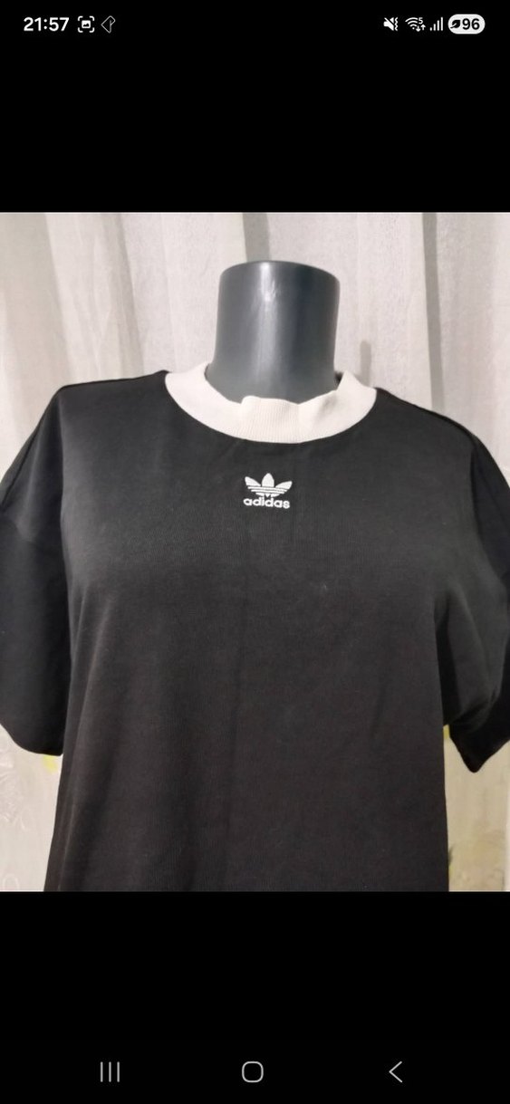 Adidas Siyah Midi Tişört Elbise - Görsel 4