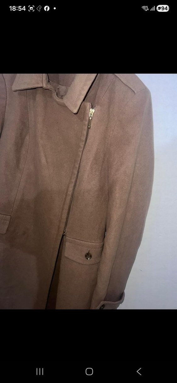 Düğmeli Kahverengi Süet Midi Kadın Kaban - Görsel 3