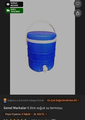 Mavi Çocuk Termosu Musluklu - Görsel 3