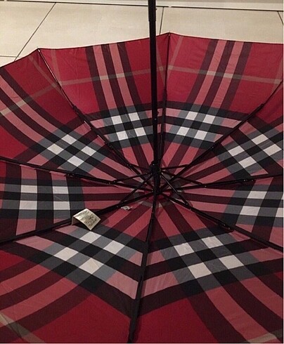 Burberry Check Burgundy Şemsiye