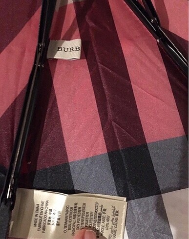 Burberry Check Burgundy Şemsiye - Görsel 4