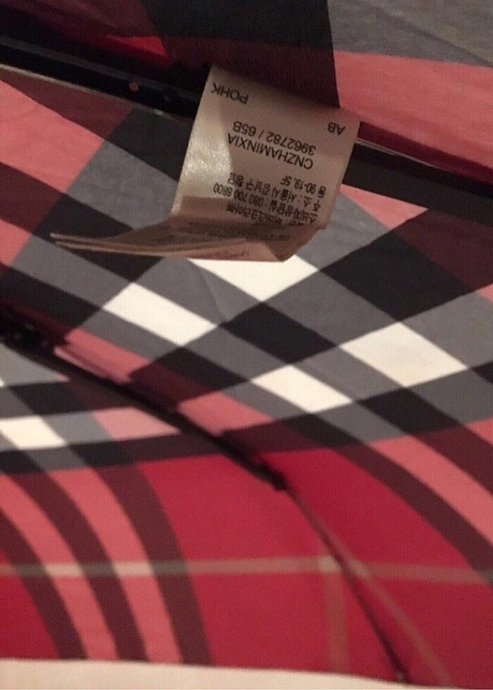 Burberry Check Burgundy Şemsiye - Görsel 3