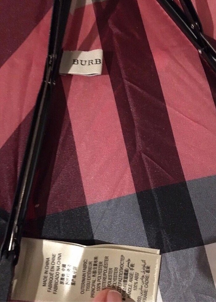 Burberry Check Burgundy Şemsiye - Görsel 4