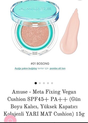 Diğer Amuse Meta Fixing SPF45+ Cushion Bosong