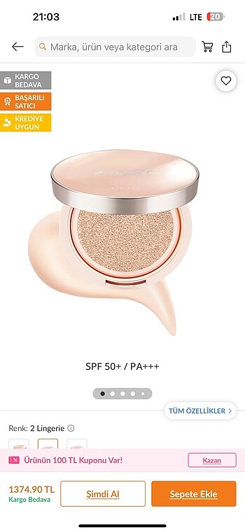 Missha CLIO Kill Cover Işıltılı Görünüm Cushion