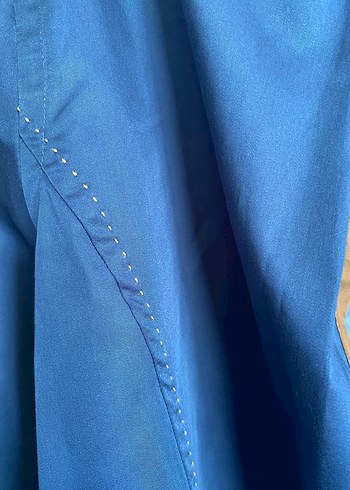 Düğmeli Mavi Erkek Gömlek perfetto - Görsel 4