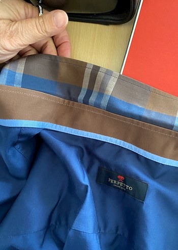 Düğmeli Mavi Erkek Gömlek perfetto - Görsel 8