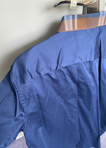Düğmeli Mavi Erkek Gömlek perfetto - Görsel 5