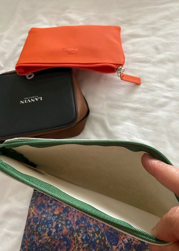 Bohem Desenli Kadın Deri Makyaj Çantası 3 adet - Görsel 6