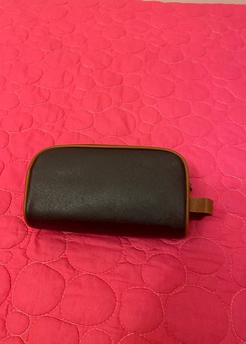 Kahverengi Deri Fermuarlı  çok amaçlı çanta  içi dolu - Görsel 4