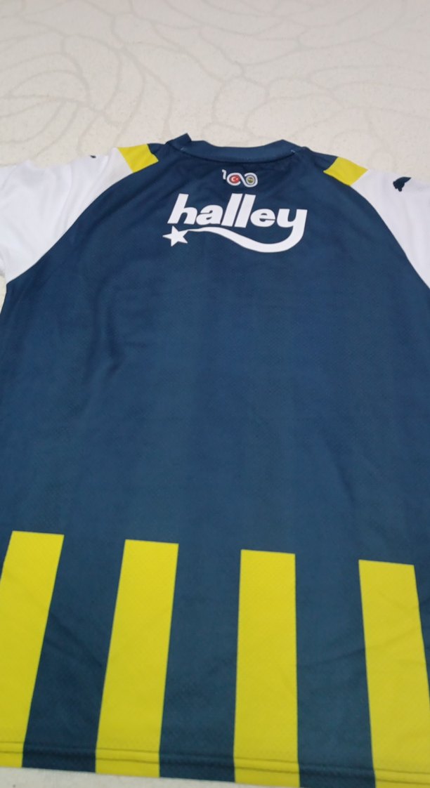 Erkek Sarı Lacivert Çizgili Spor Forma - Görsel 4