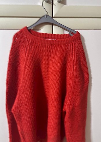 Kırmızı Örgü Kadın Kazak - Görsel 2