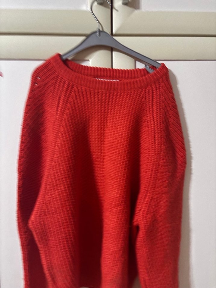 Kırmızı Örgü Kadın Kazak - Görsel 2