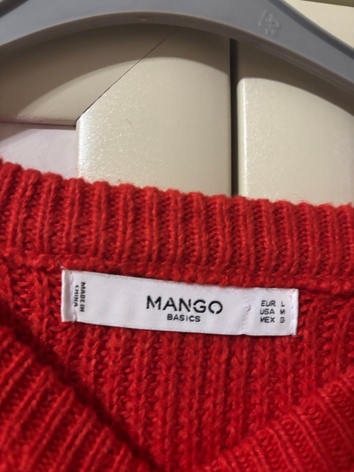 Kırmızı Örgü Kadın Kazak - Görsel 3