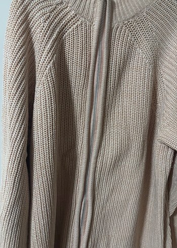 Bej Örgü Kadın Triko Kazak - Görsel 3