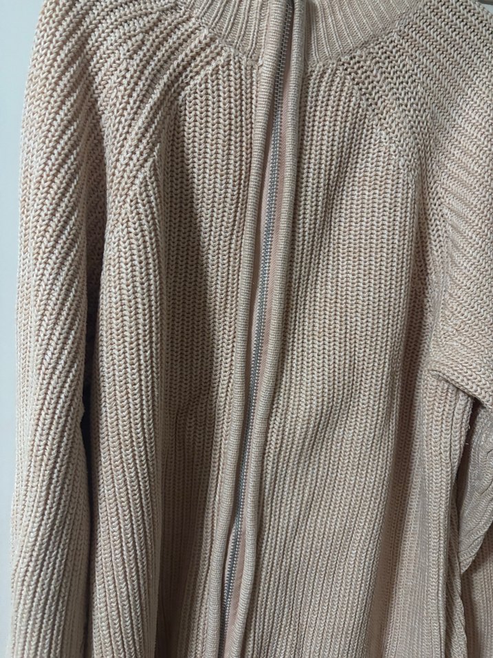 Bej Örgü Kadın Triko Kazak - Görsel 3