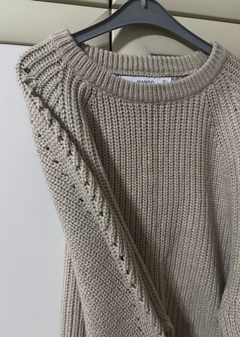 Bej Kadın Triko Rahat Kesim Kazak - Görsel 2