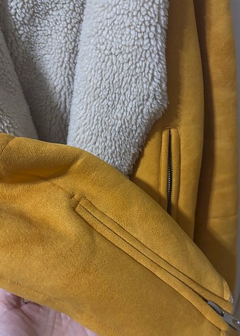 Sarı Süet Kürk Detaylı Kadın Ceket - Görsel 2