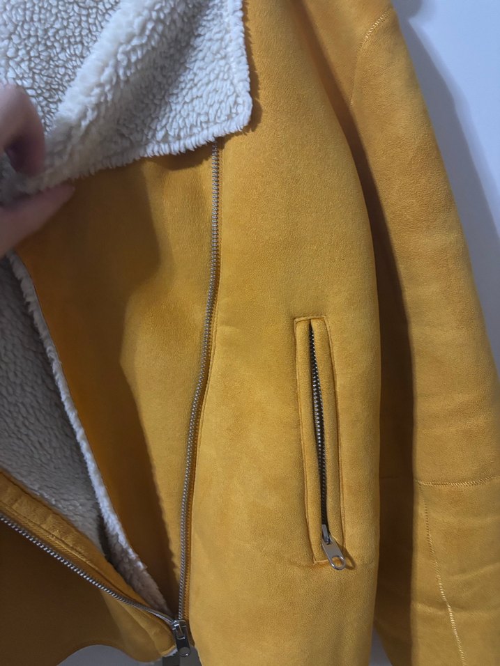 Sarı Süet Kürk Detaylı Kadın Ceket - Görsel 3