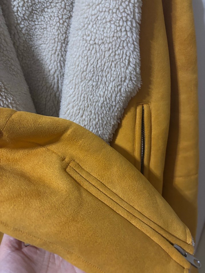 Sarı Süet Kürk Detaylı Kadın Ceket - Görsel 2