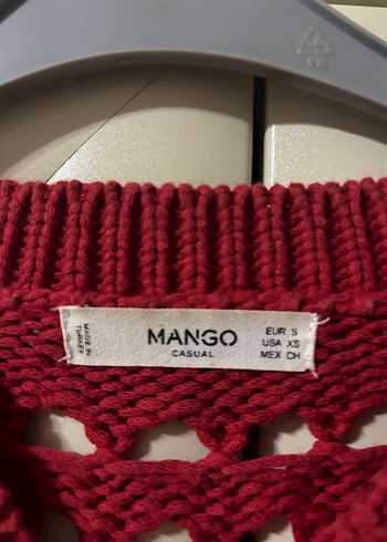 Kırmızı Örgü Kadın Kazak - Görsel 3