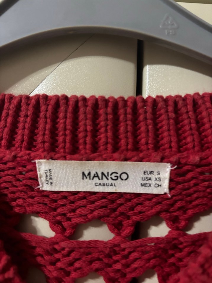 Kırmızı Örgü Kadın Kazak - Görsel 3