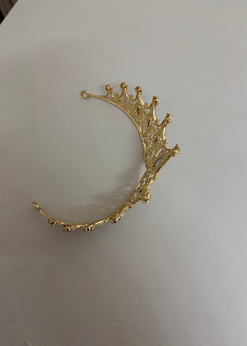 Altın Renkli Işıltılı Gelin Tacı - Görsel 2