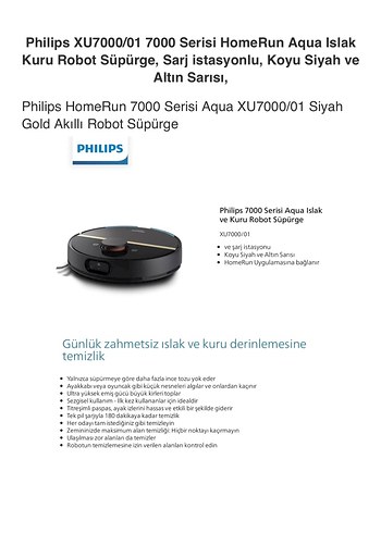 Philips Philips XU7000/01 7000 Serisi Islak-Kuru Robot Süpürge