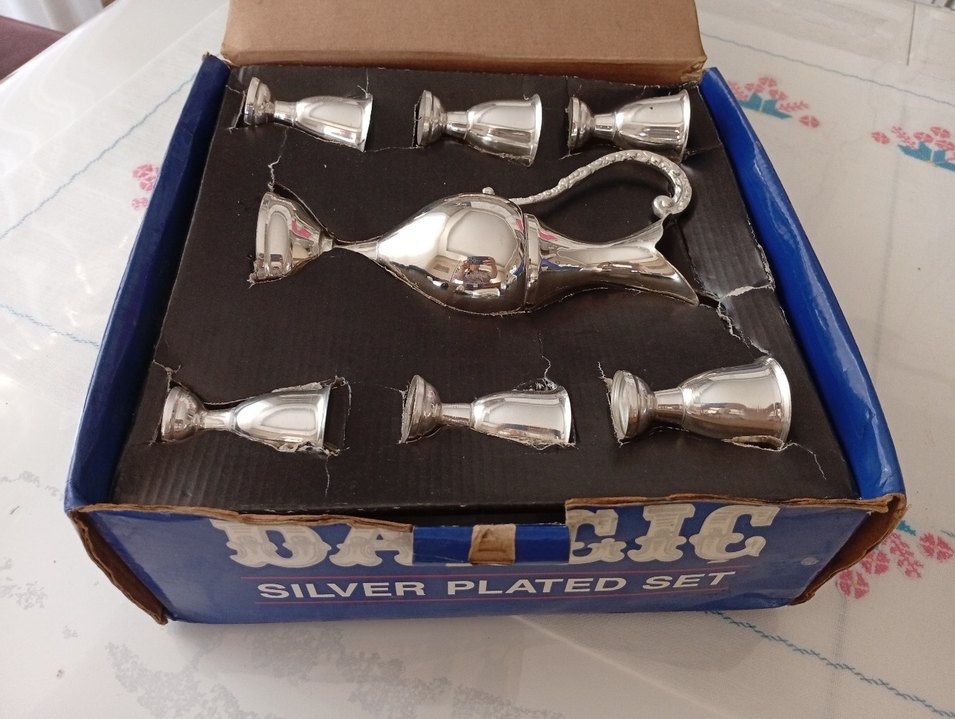 Beyaz Baskılı Gümüş Kaplama Servis Seti - Görsel 2