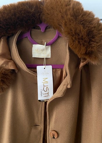 Kahverengi Kürklü Kadın Uzun Kaban - Görsel 6