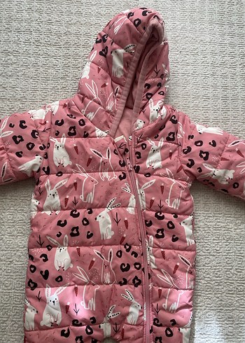 Kapüşonlu Pembe Desenli Bebek Tulumu - Görsel 2