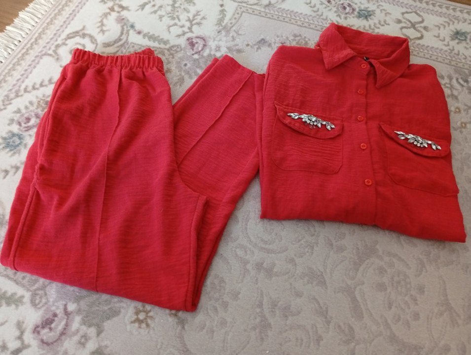 yakaları taşlı ikili takım - Görsel 5