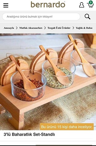 3?lü Bambu Standlı Baharatlık Seti