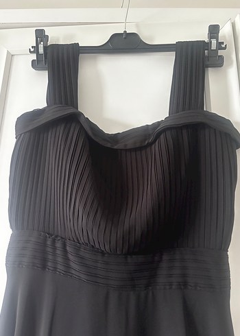 Siyah Pilili Uzun Kadın Elbise - Görsel 2