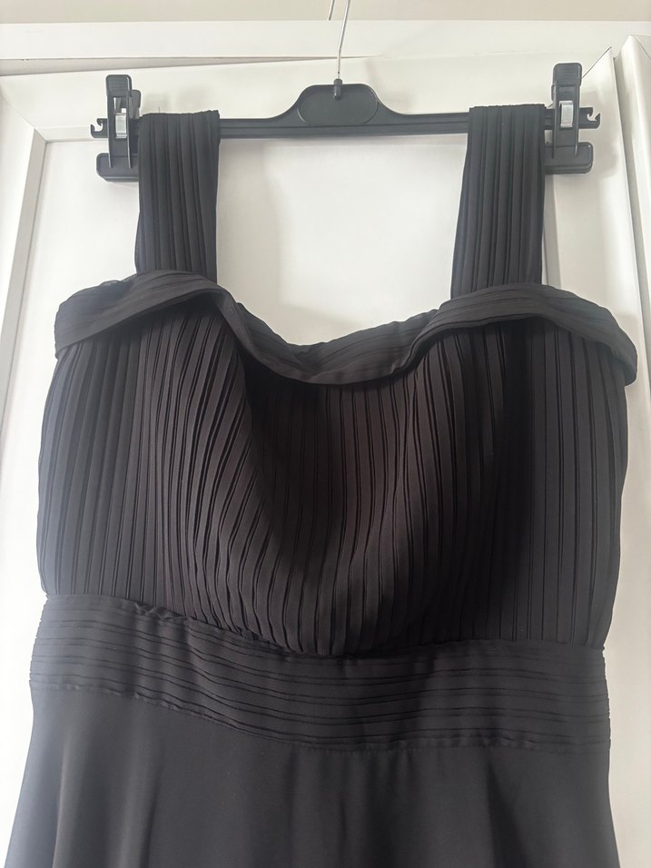 Siyah Pilili Uzun Kadın Elbise - Görsel 2