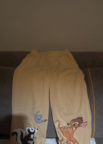 Kız Çocuk Bej Bambi Baskılı Kısa Kollu Tişört - Görsel 3