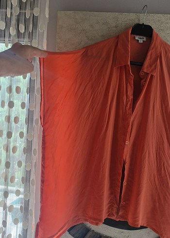 xl Beden Mercan rengi ipek gömlek Beymen Club