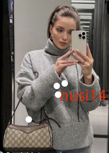 Gri Boğazlı Zara Kadın Kazak
