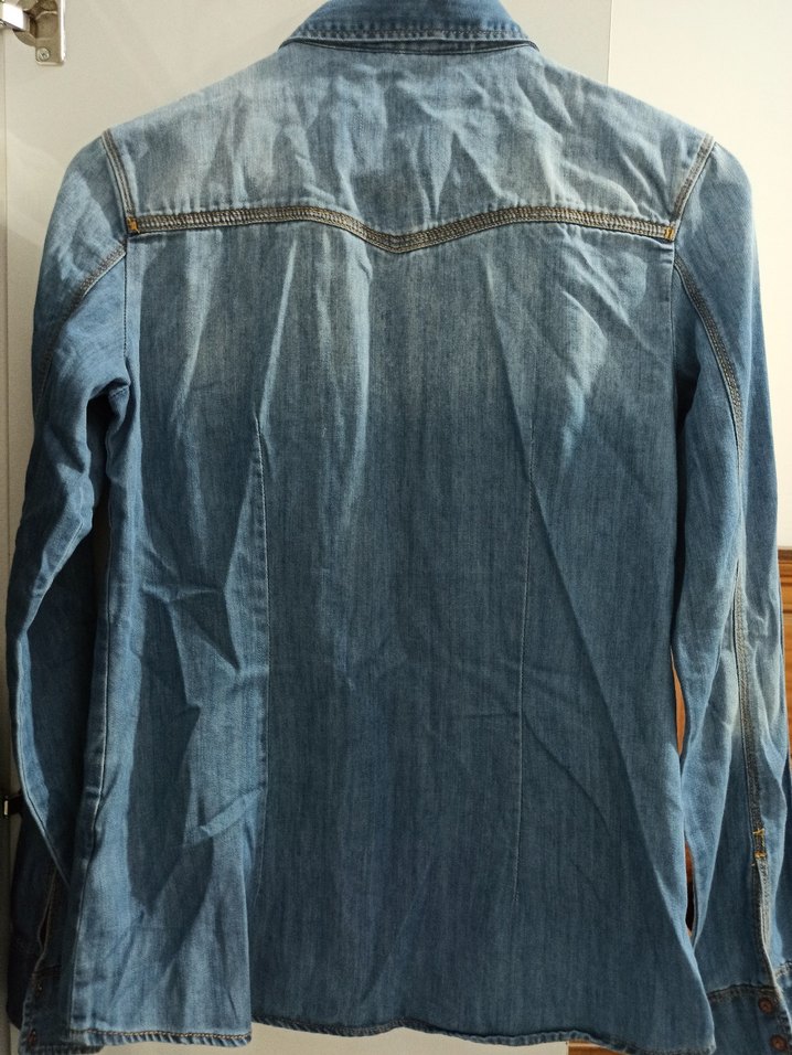 Bershka Mavi Denim Kadın Gömlek - Görsel 4