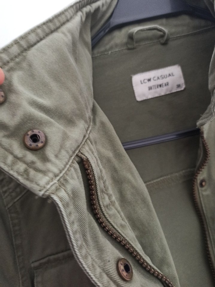 Kadın Haki Kemerli Pamuk Ceket - Görsel 2