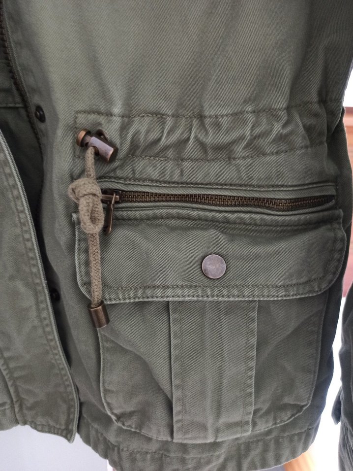 Kadın Haki Kemerli Pamuk Ceket - Görsel 5