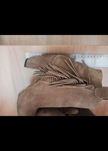 Bej Süet Püsküllü Kadın Bot - Görsel 5