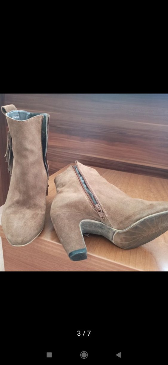 Bej Süet Püsküllü Kadın Bot - Görsel 3